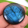 55.70 Ct Natural Untreated Blue Shine Labradorite Round Cab Certified Loose Gems