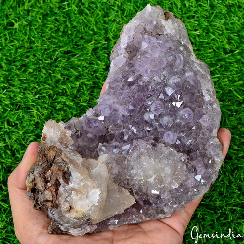 Amethyst Crystal Cluster, Untreated — 6.75x4.5x2.75 Inches, 1.080 Kg (5400 Ct), Uruguay