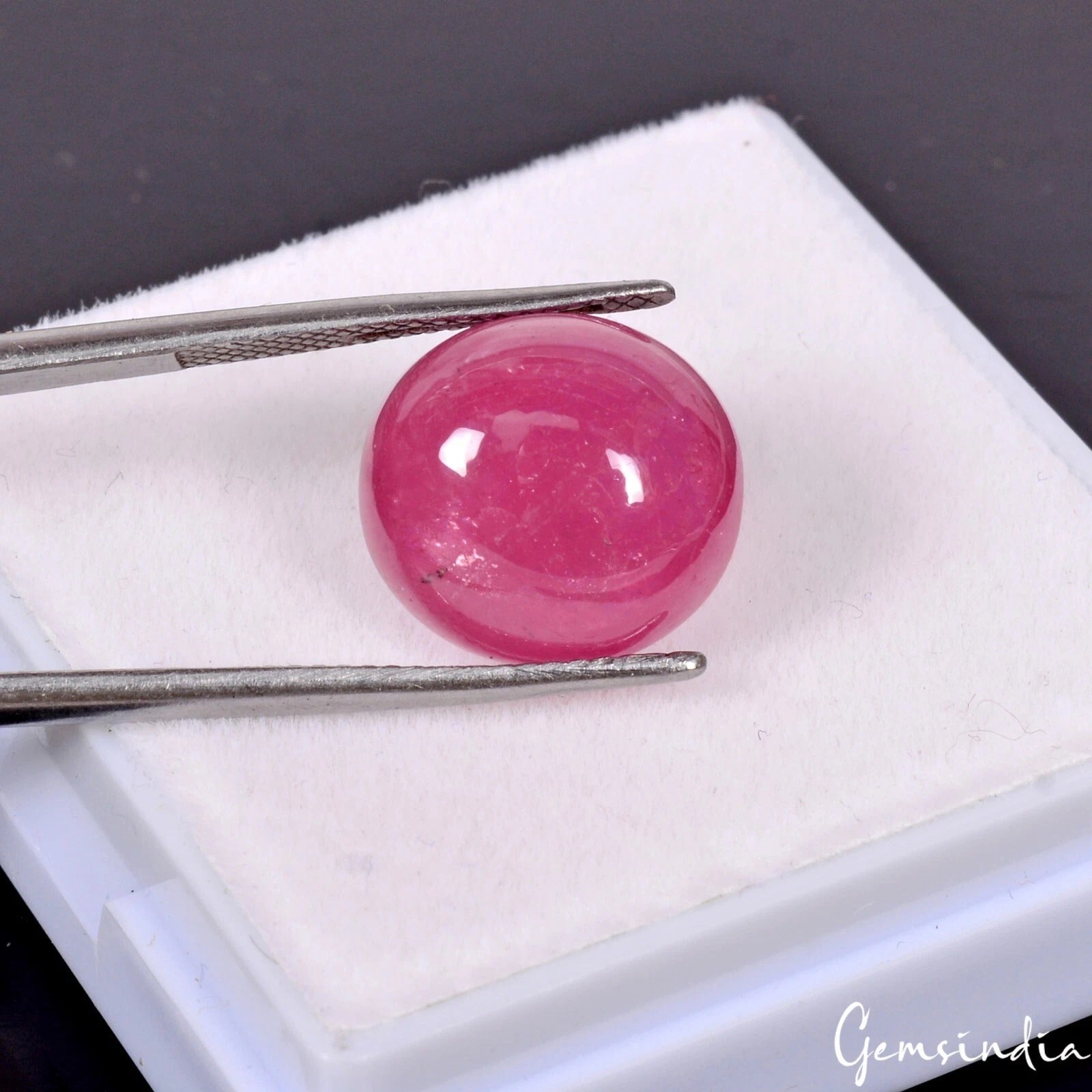 IGL&I Certified 13.60 Ct Natural Pink Red Ruby Rare Oval Cab Loose Gem For Ring