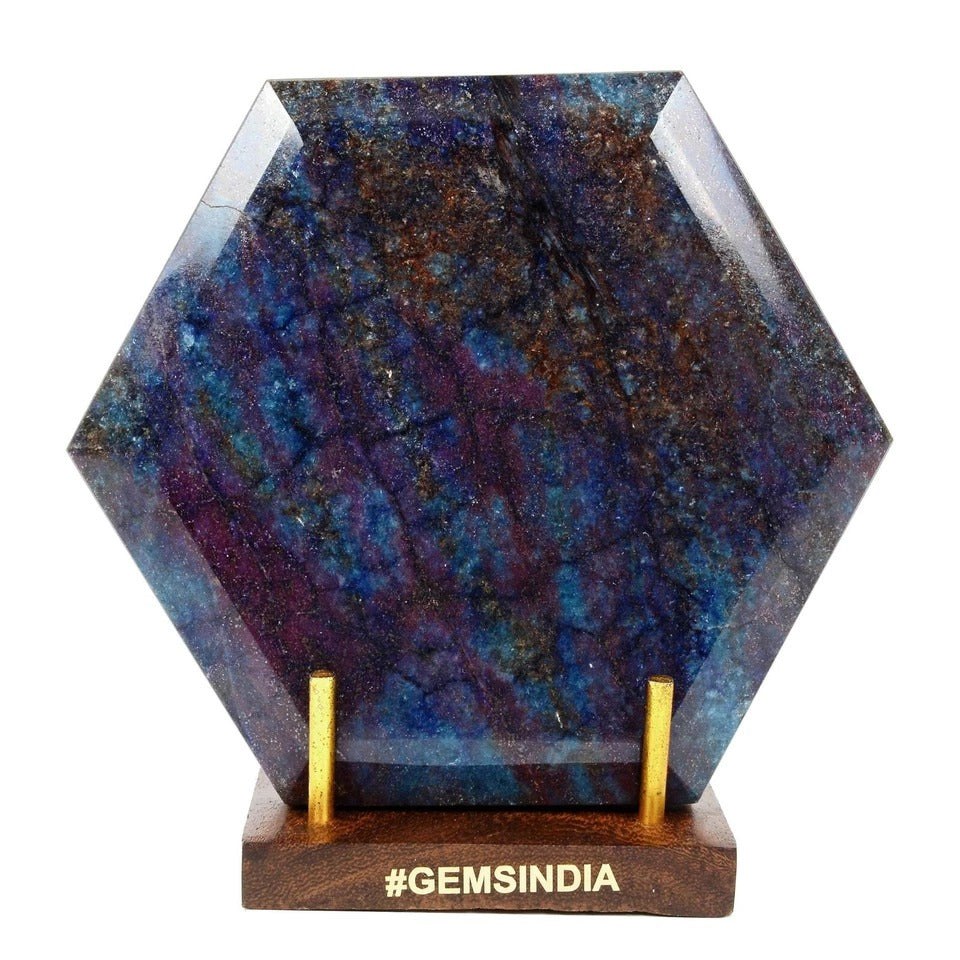 Ruby Kyanite Loose Gemstone, Untreated, Bi-Color — 5.1x4.4x2.5 Inches, 7350 Ct (1.47 Kg), Madagascar