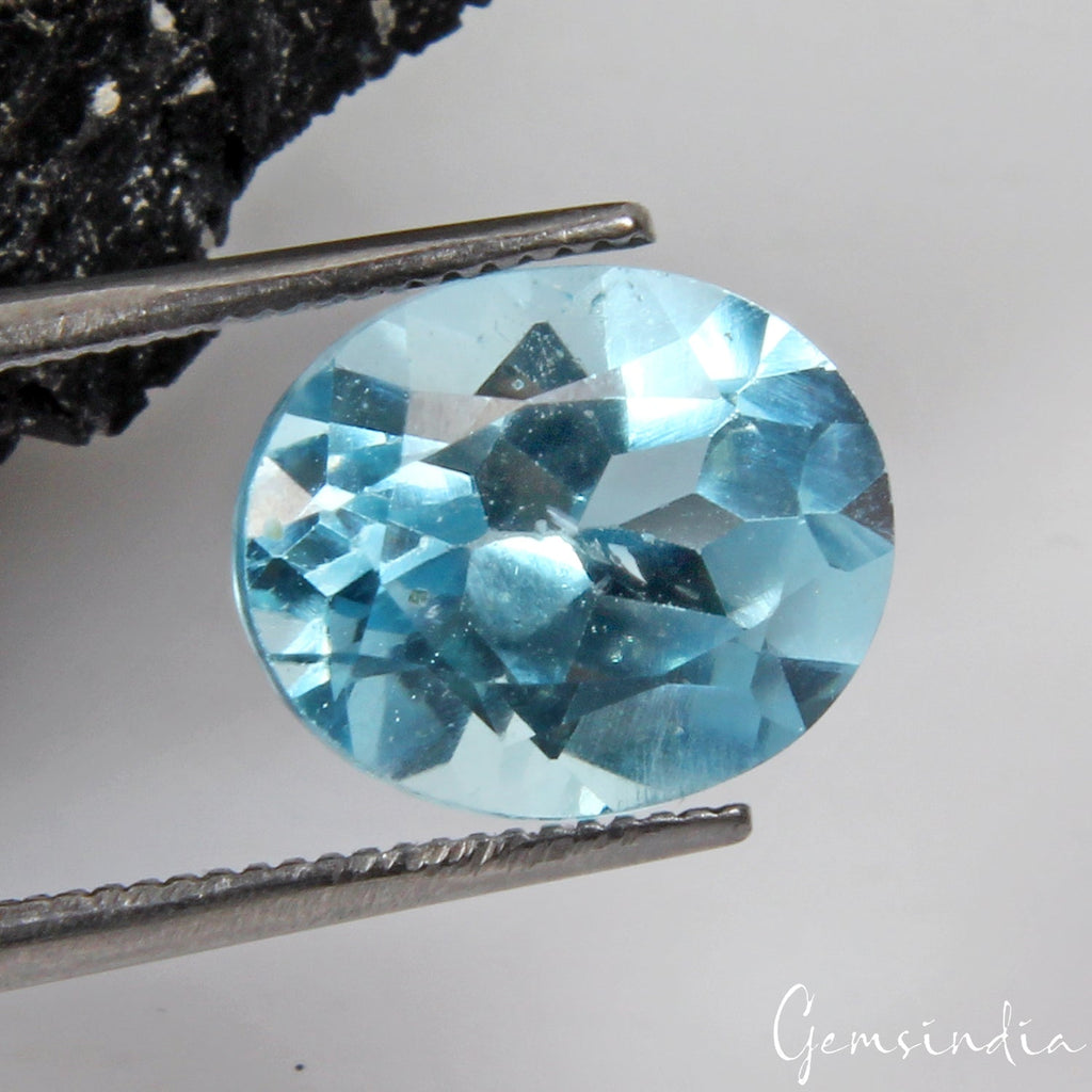 4.70Ct Sky Blue Topaz Oval Cut Genuine Natural Loose Certified Gemstone~10x8x6mm
