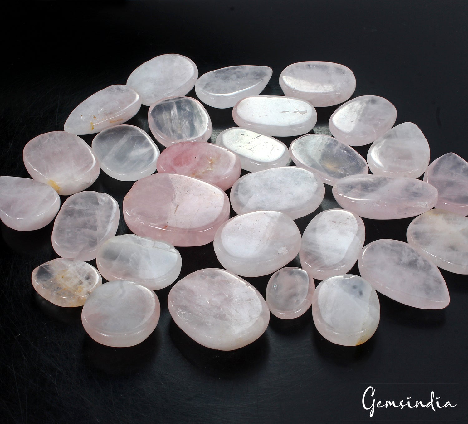 29Pcs Natural Rose Quartz 21-37mm Cabochon Loose Untreated Gemstones 1600 Ct