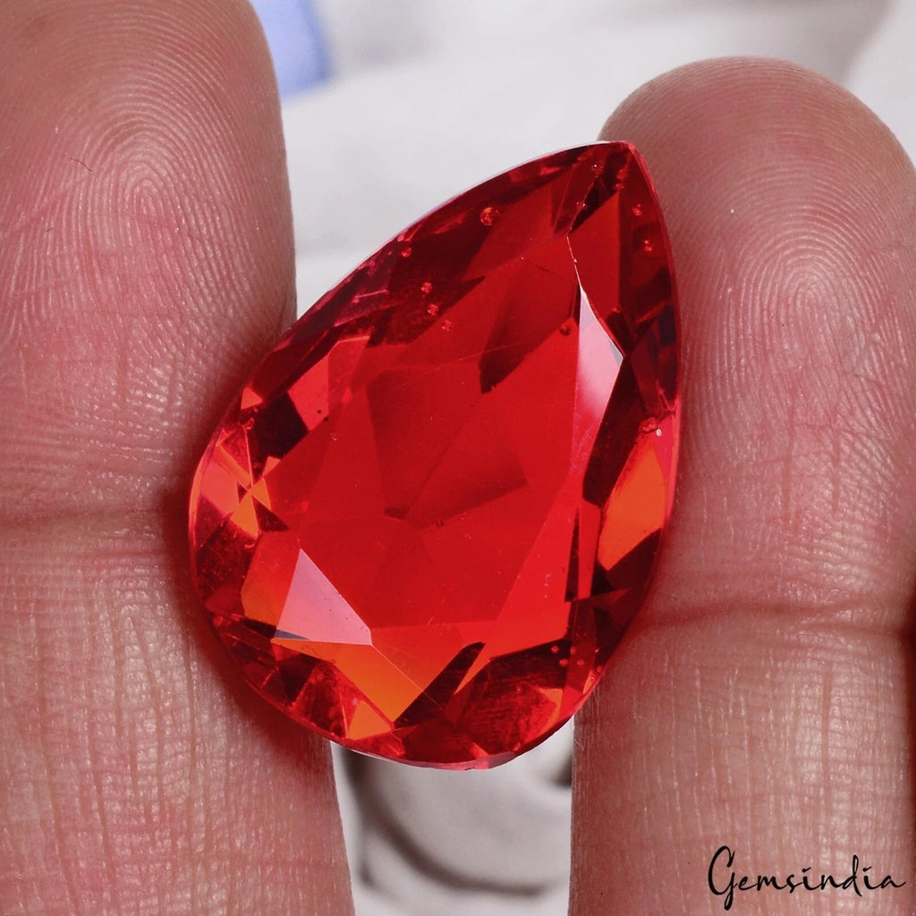35.90 Cts Hydro Red Tourmaline Pear Faceted Cut Huge Excellent Eye Catching Gem