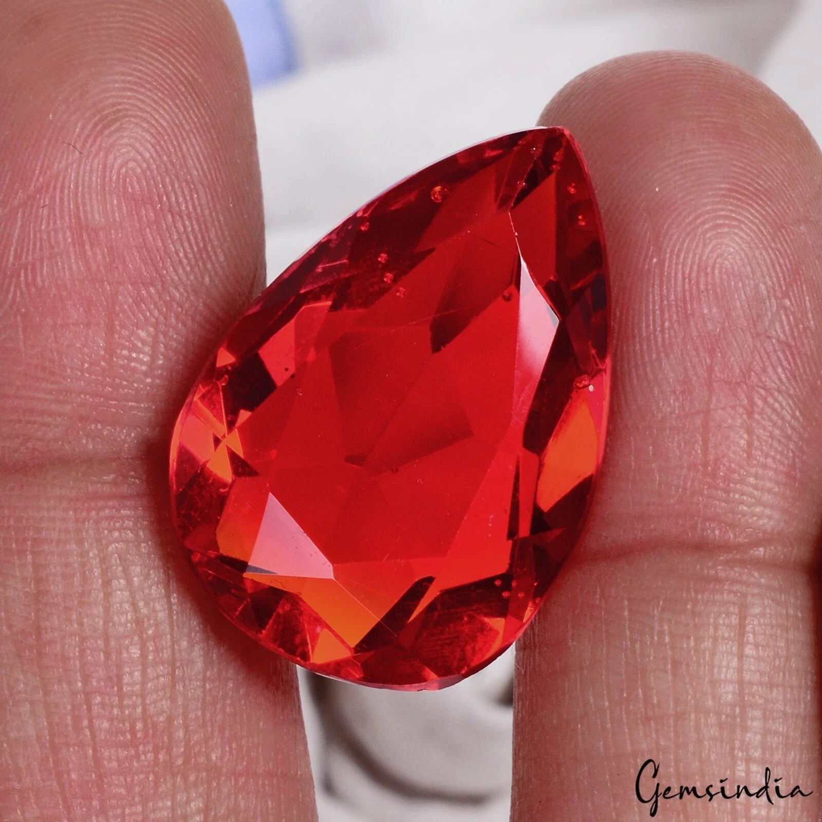 35.90 Cts Hydro Red Tourmaline Pear Faceted Cut Huge Excellent Eye Catching Gem