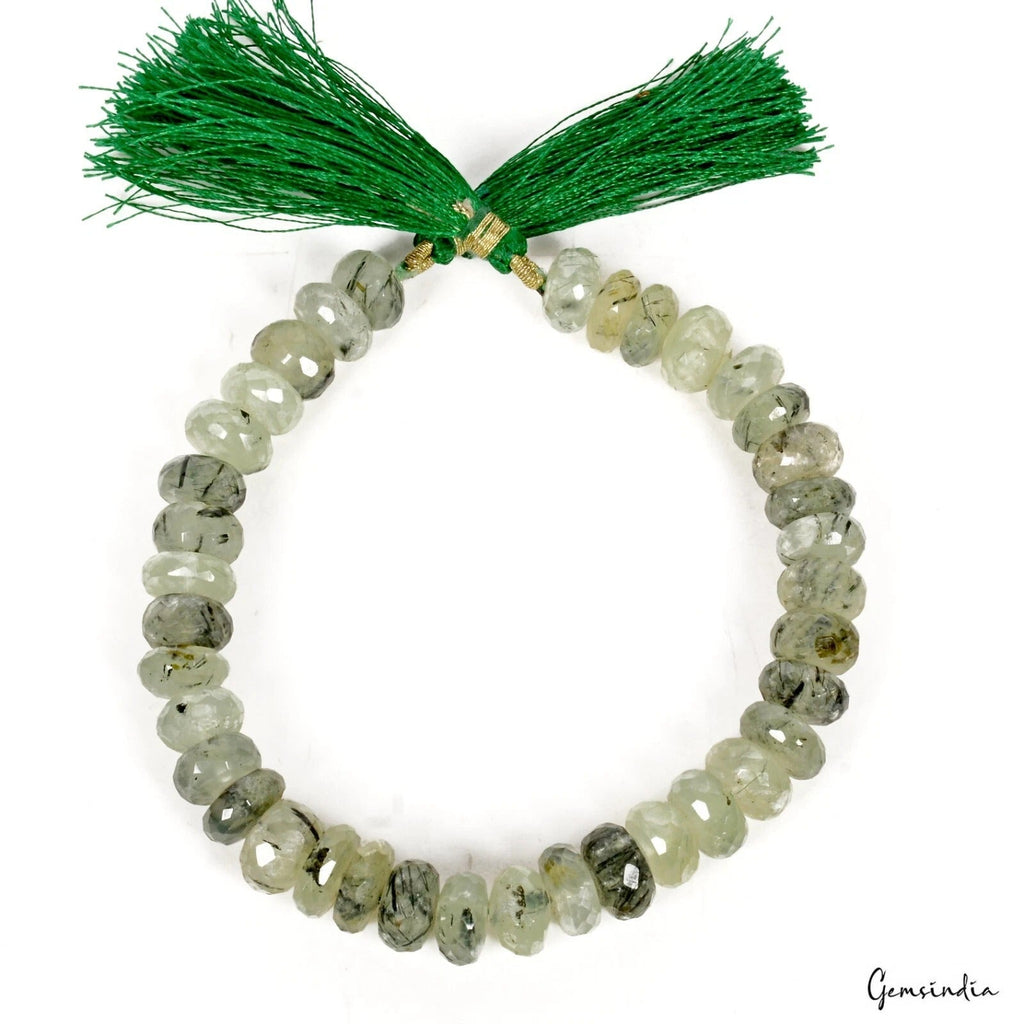 184.80 Ct/37Pcs Natural Untreated Green Prehnite Gems Round Drill Bead Strand 8"