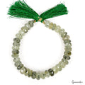 184.80 Ct/37Pcs Natural Untreated Green Prehnite Gems Round Drill Bead Strand 8"