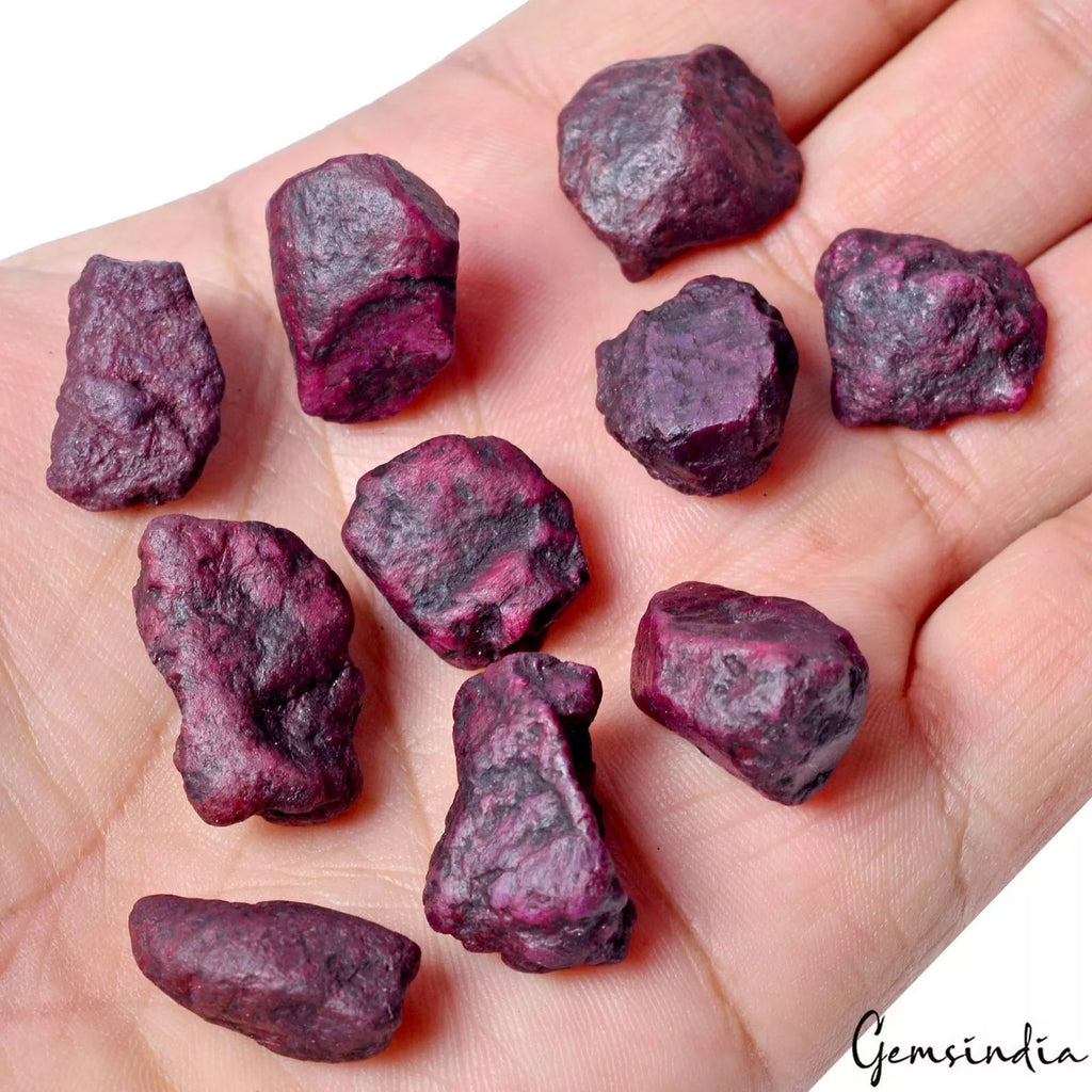 10 Pcs Natural Red Ruby Rough 15mm-22mm Loose Uncut Gemstones Specimen Wholesale