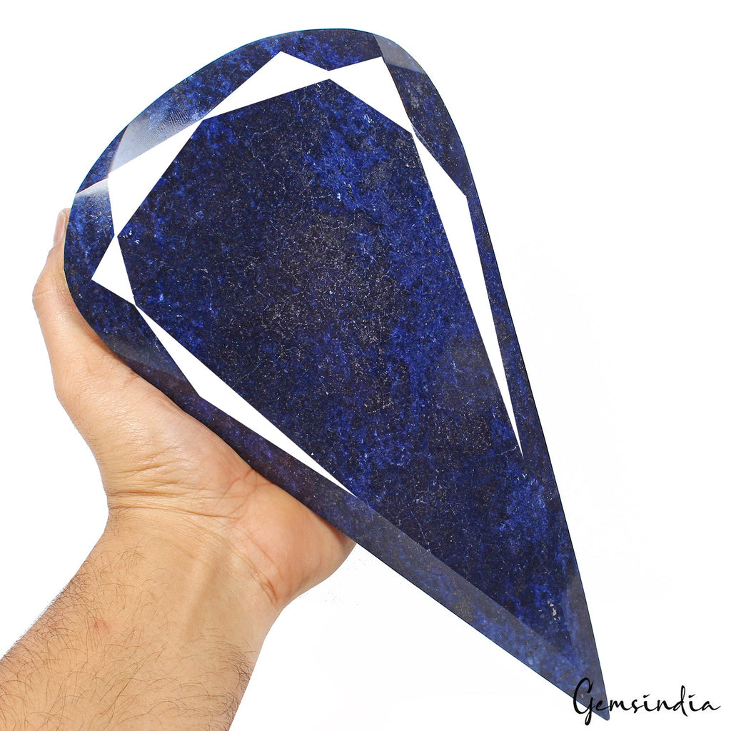 MUSEUM SIZE 3.7 Kg Natural Blue Sapphire Pear Cut Loose Earth Mined Gemstone