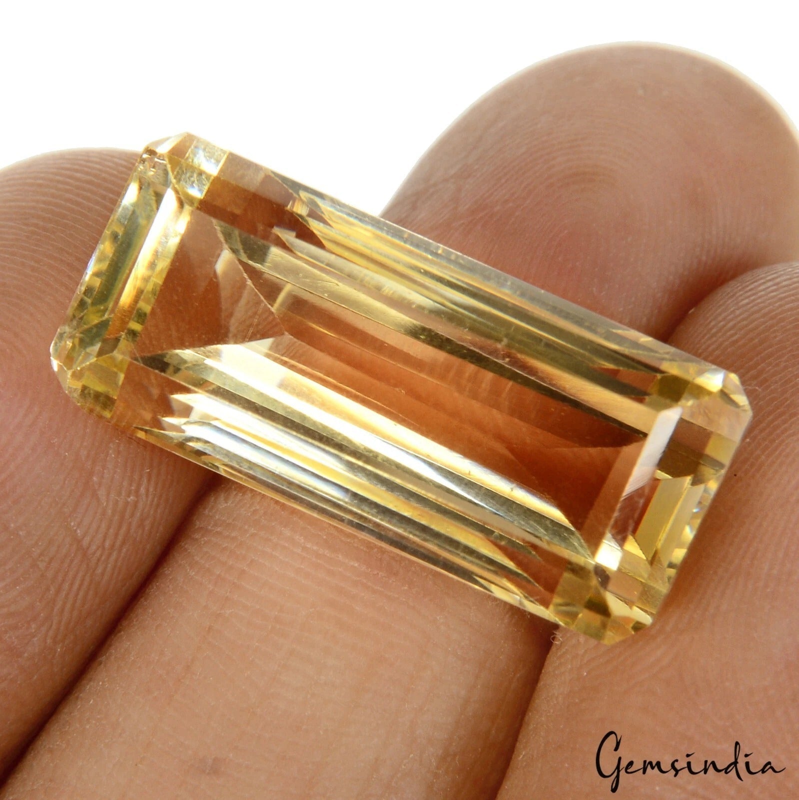 21 Ct Natural Untreated Golden Brazilian Yellow Citrine Octagon Cut Precious Gem