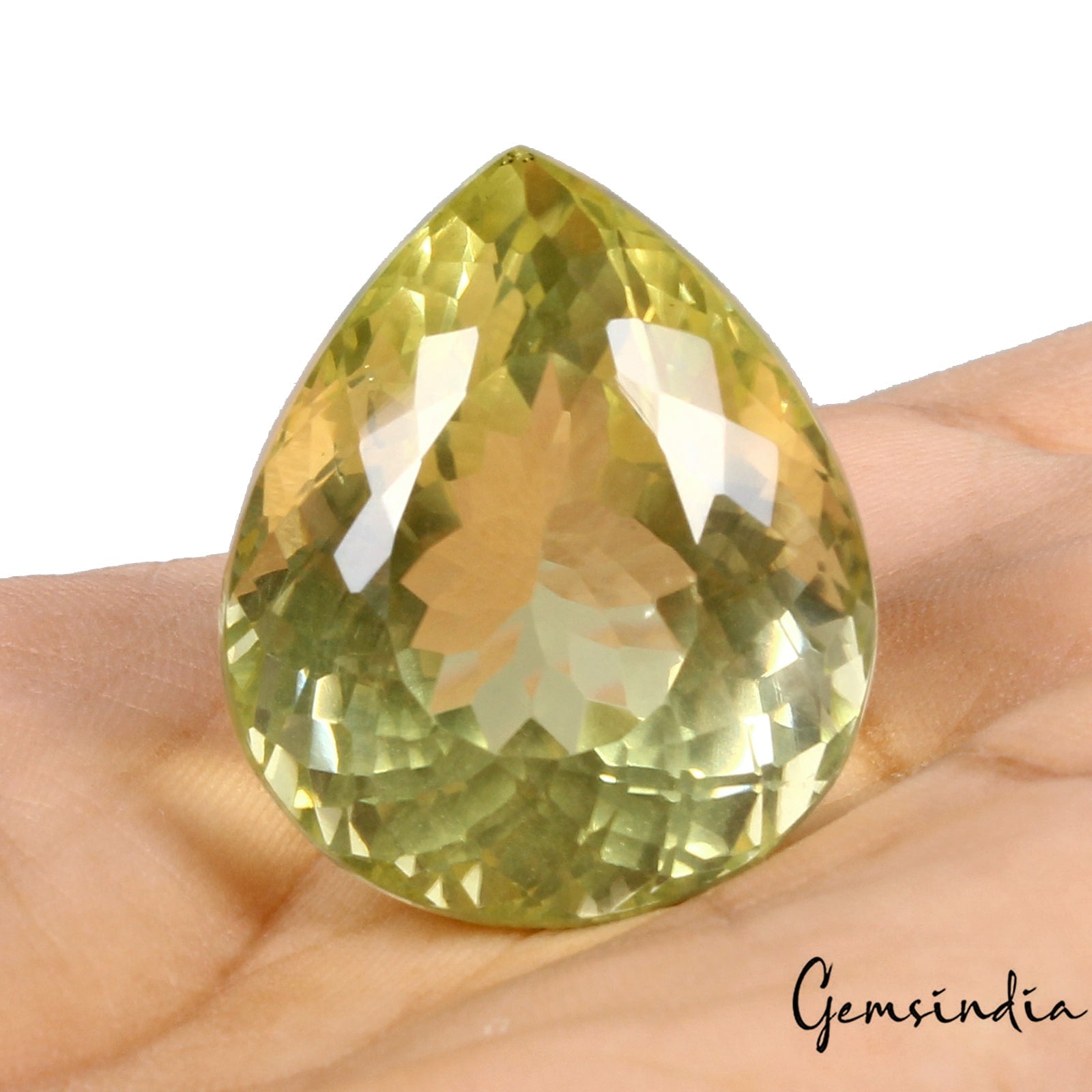 85.20 Cts Natural Untreated Brazilian Yellow Citrine Pear Loose Gem For Pendant
