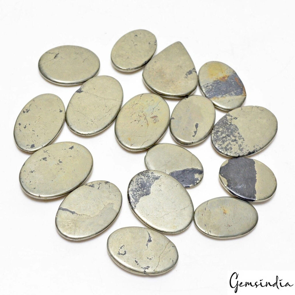 940 Cts/16 Pcs Natural Untreated Peru Apache Gold Pyrite Mix Cab Loose Gems Lot