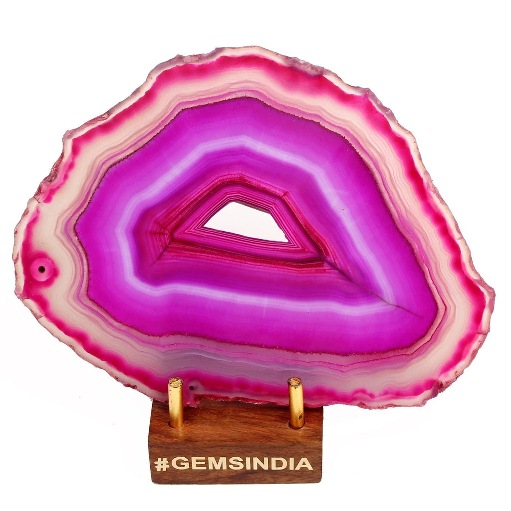 470 Ct Natural Pink Onyx Agate Slice Druzy Freeform Cab Huge Size Loose Gemstone