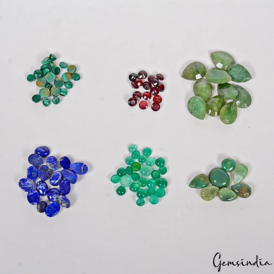 6 Lot Estate Genuine Multi Gems Loose Multi Color Gemstones Collection w/ Boxes