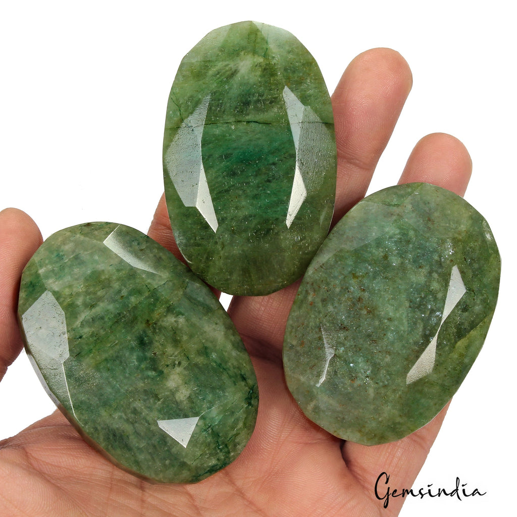 1430 Ct Natural Green Brazilian Emerald Oval Faceted Earth Mined Loose Gemstone