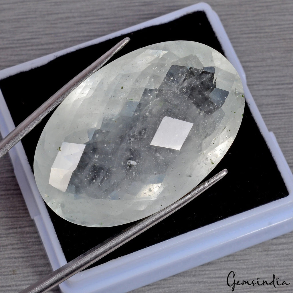 Aquamarine Loose Gemstone, Untreated, Green — 34x22x14 mm, 64.40 Ct, Brazil