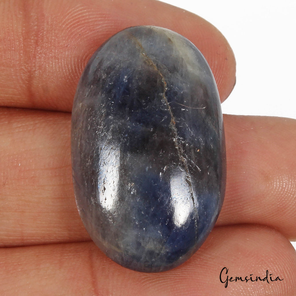 Free Certified 54.40 Cts Natural Untreated Gray Blue Sapphire Oval Cab Loose Gem