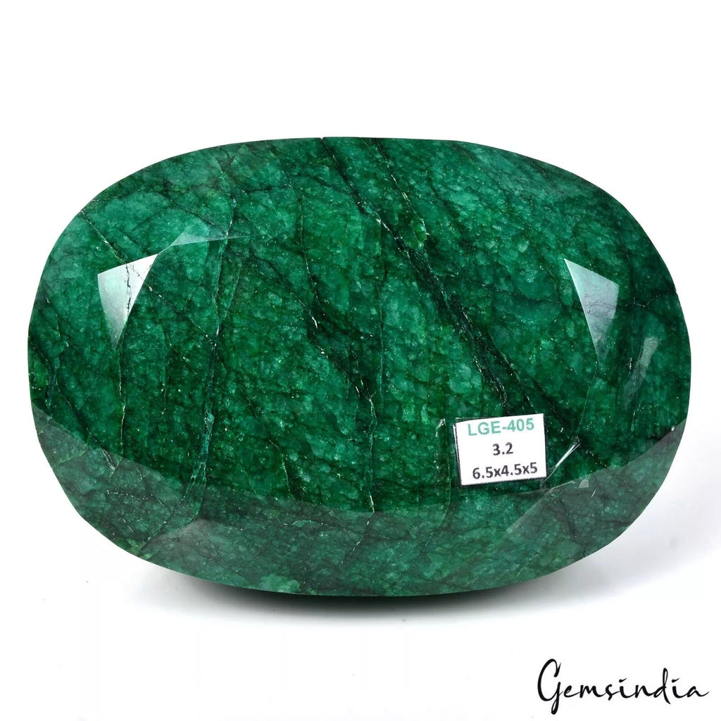 3.2 Kg Natural Green Emerald Octagon Cut Earth mined Large Brazil Gemstone ~ NM