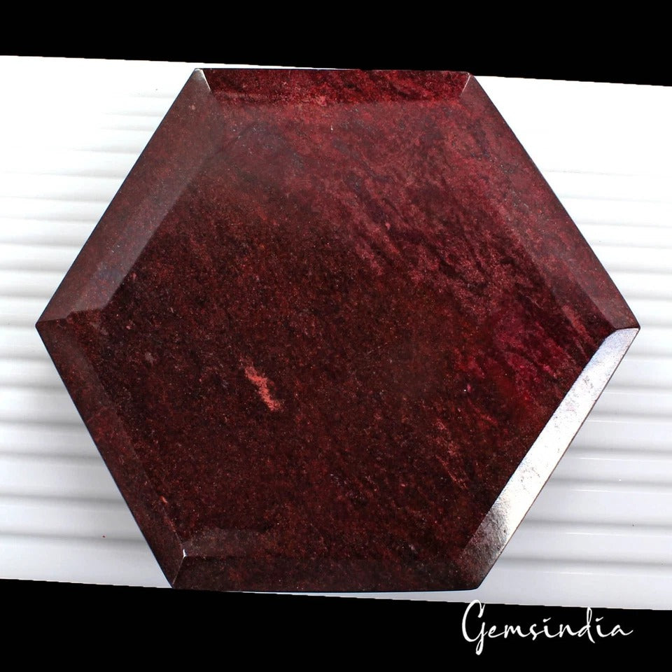 Massive Deep Red Ruby Hexagon Cut Slab Faceted Natural Gemstone Specimen~4700 Ct
