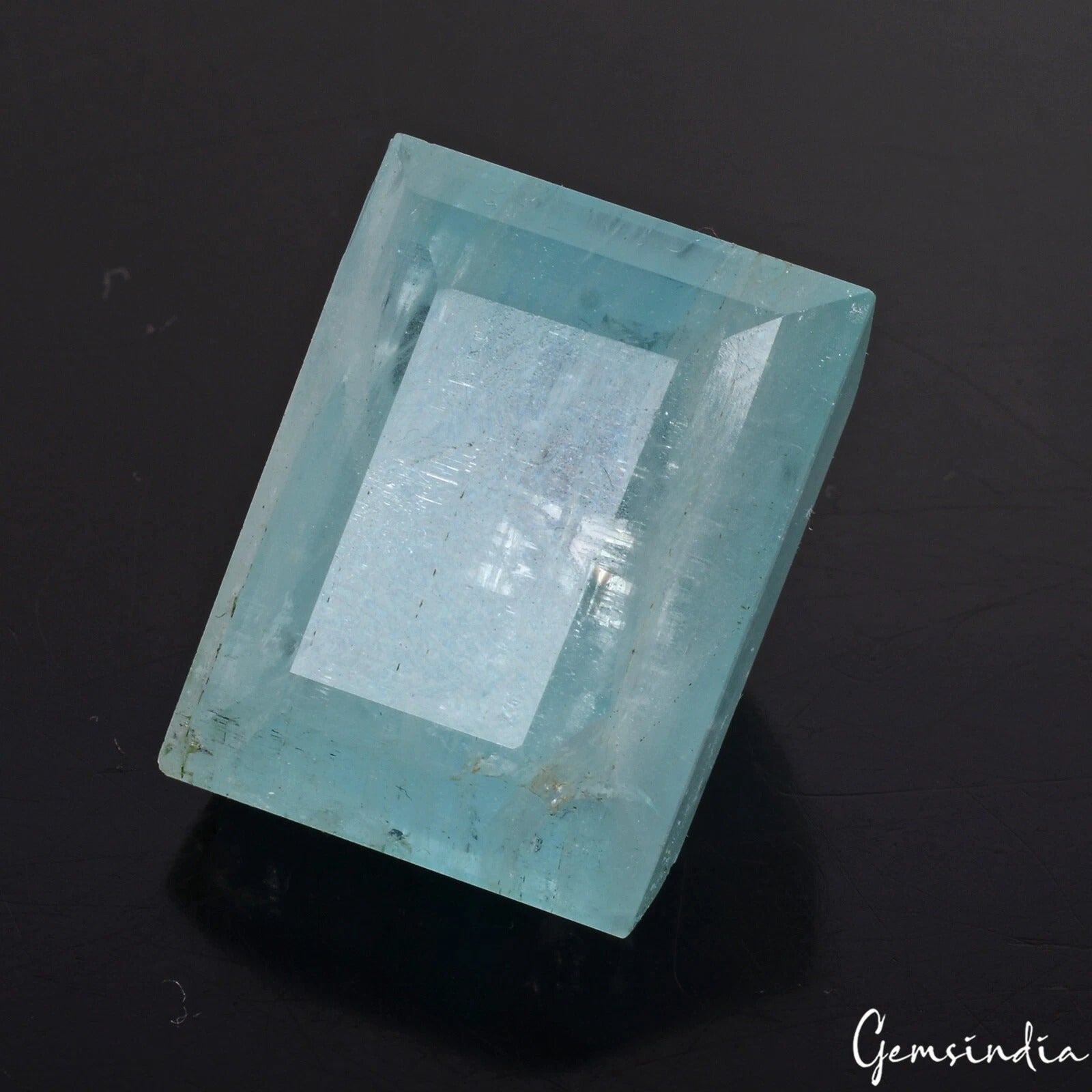 49.90CtNatural Santa Maria Blue Aquamarine Baguette Cut Loose Gemstone Certified