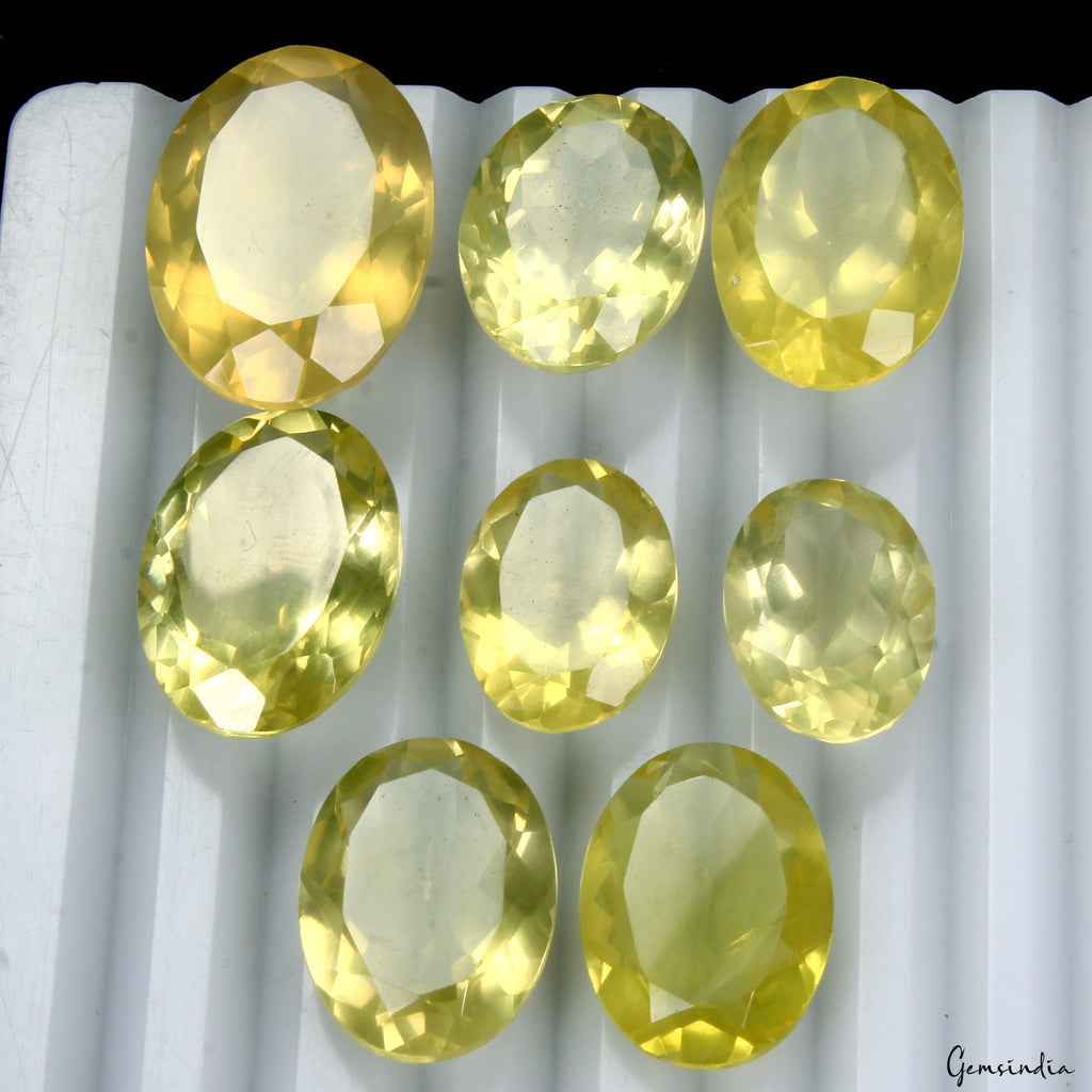 Wholesale Lot 17-25mm Oval Facet Natural Lemon Citrine Loose Gemstones 138.40 Ct
