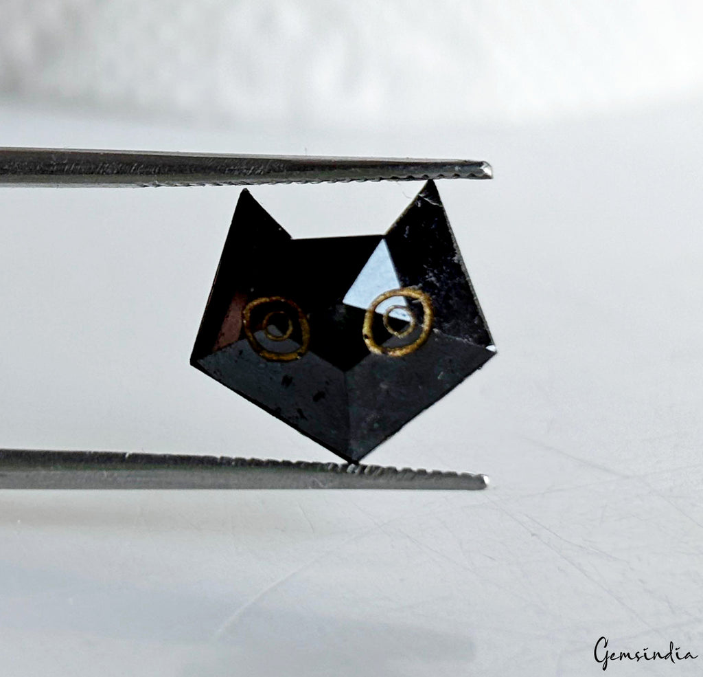 Black Diamond Loose Gemstone, Color Enhanced — 12x12x4 mm, 4.2 Ct, Tanzania