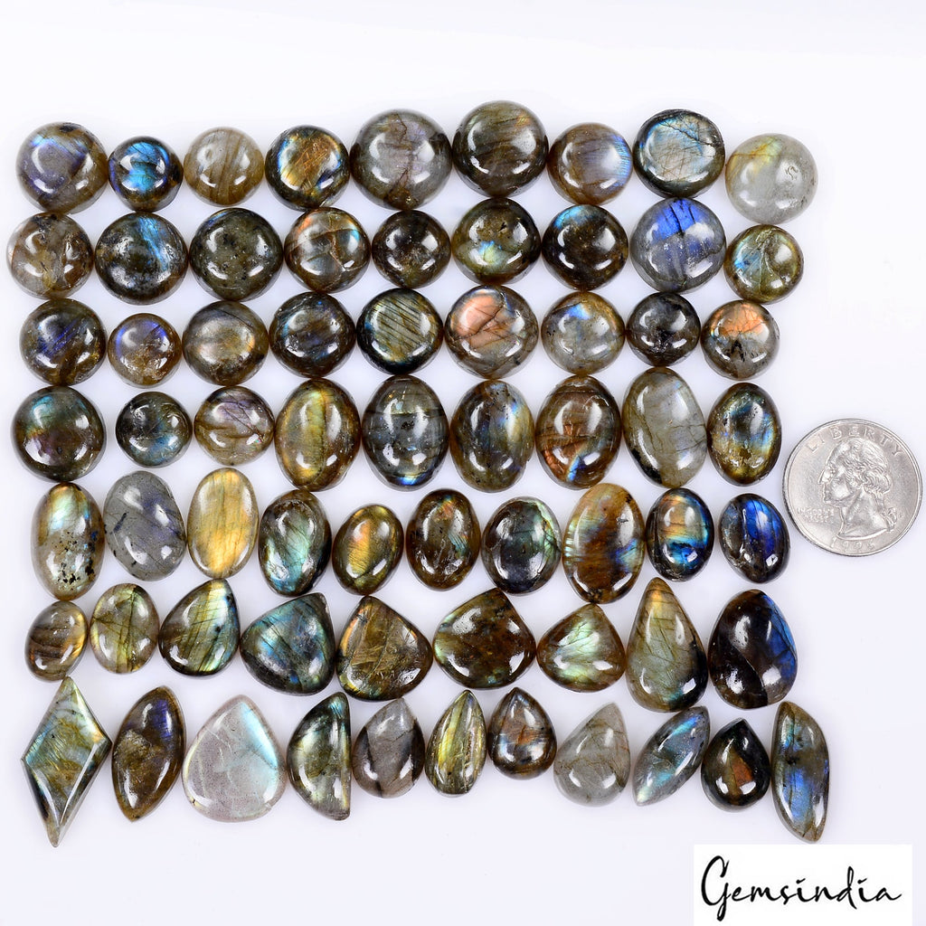 800 Ct Natural Multi Labradorite Mix Shape Cabochon Loose Gemstone Wholesale Lot