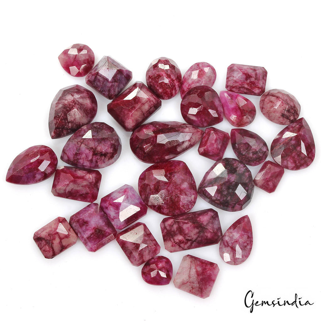 500 Ct/27 Pcs Natural USA Red Beryl Bixbite Mix Faceted Loose Gems Wholesale Lot