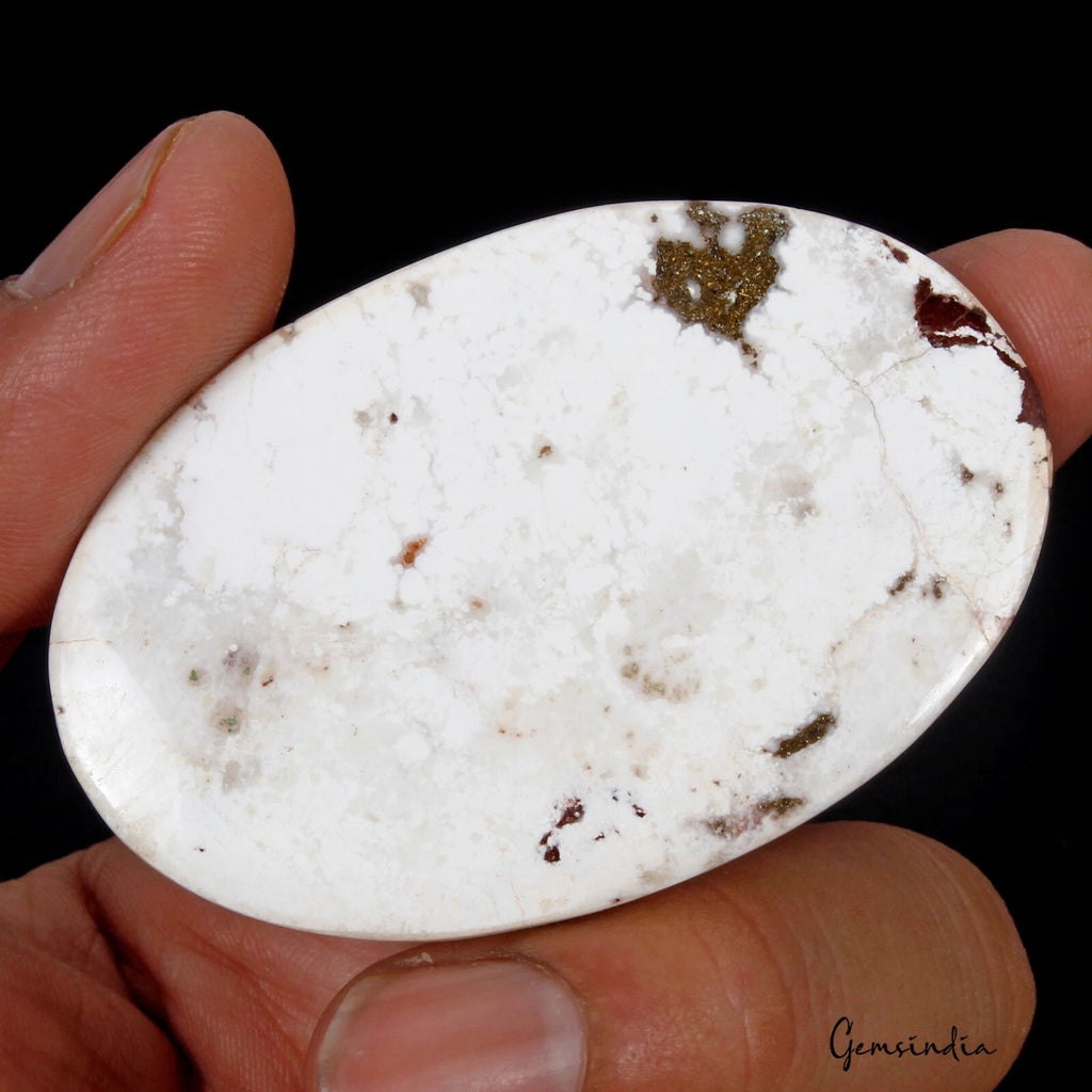 Turquoise Loose Gemstone, Untreated, White — 62 x 40 x 6mm, 140.20 Ct