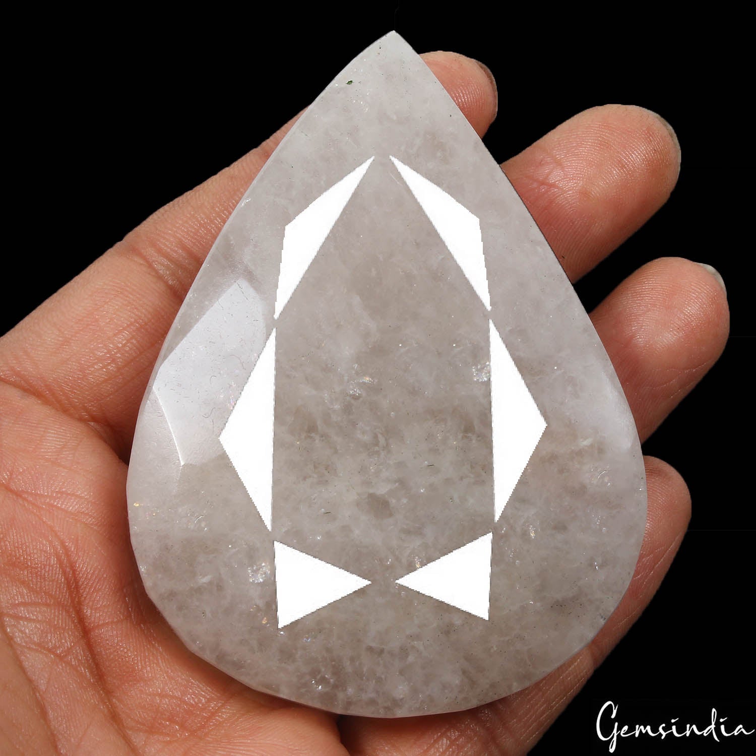 800 Cts Natural Untreated White Quartz Pear Faceted Cut Huge Size Loose Gemstone