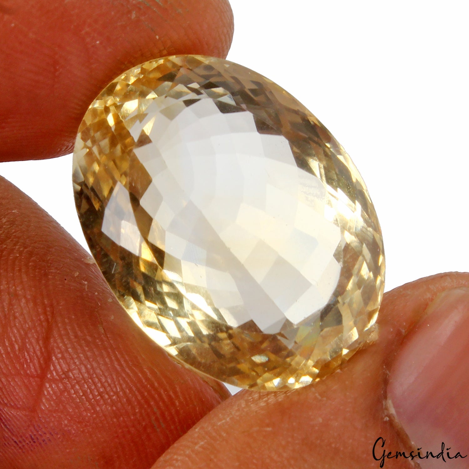 37.50 Cts Natural Untreated Brazilian Yellow Citrine Oval Faceted Cut Loose Rare