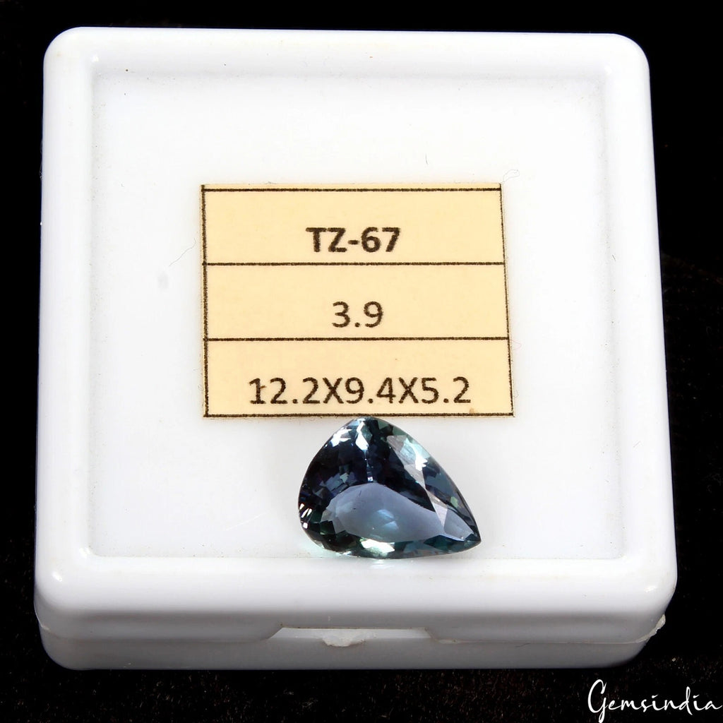 Tanzanite Loose Gemstone, Pear Cut, Untreated — 12.2x9.4x5.2 mm, 3.90 Ct, Tanzania