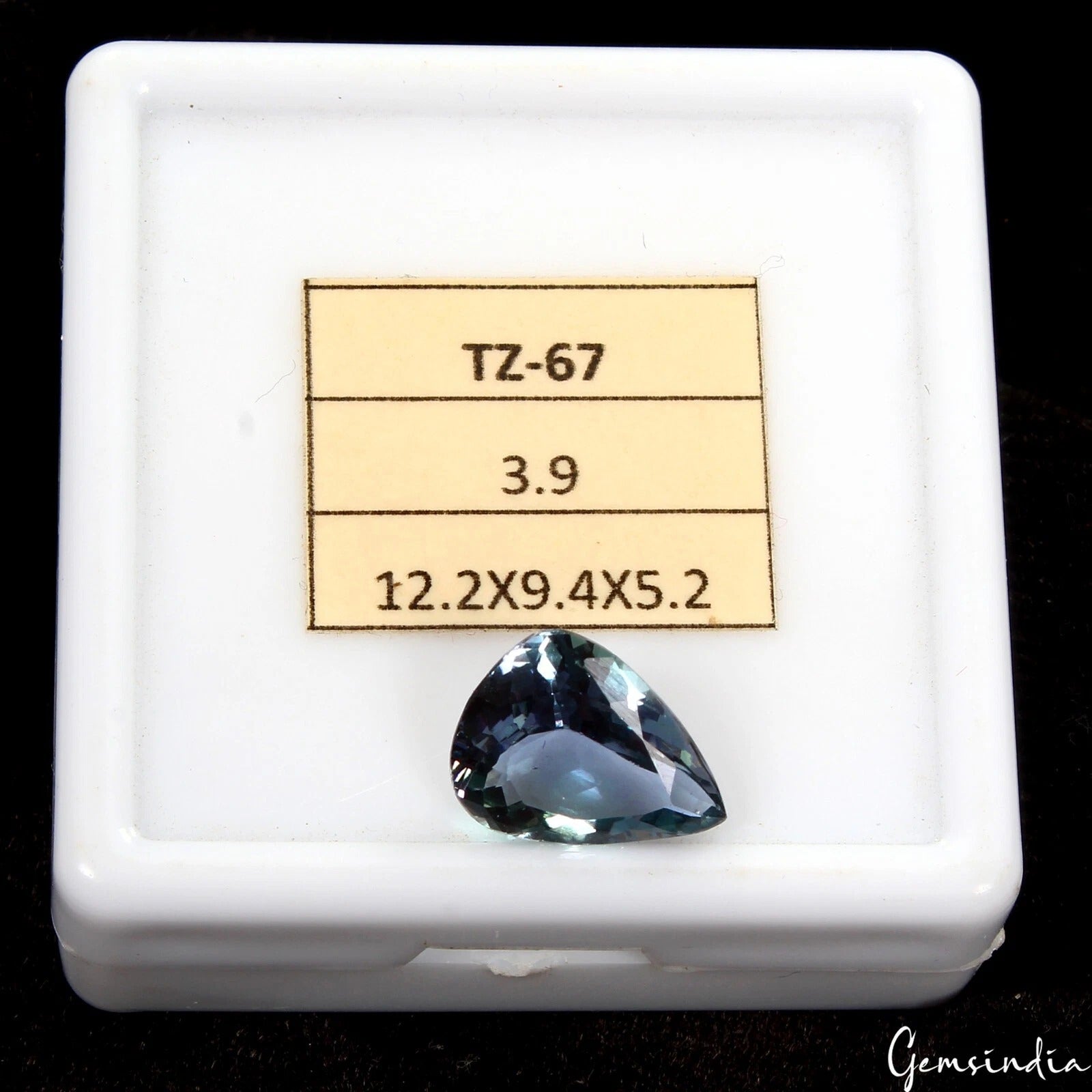 Tanzanite Loose Gemstone, Pear Cut, Untreated — 12.2x9.4x5.2 mm, 3.90 Ct, Tanzania