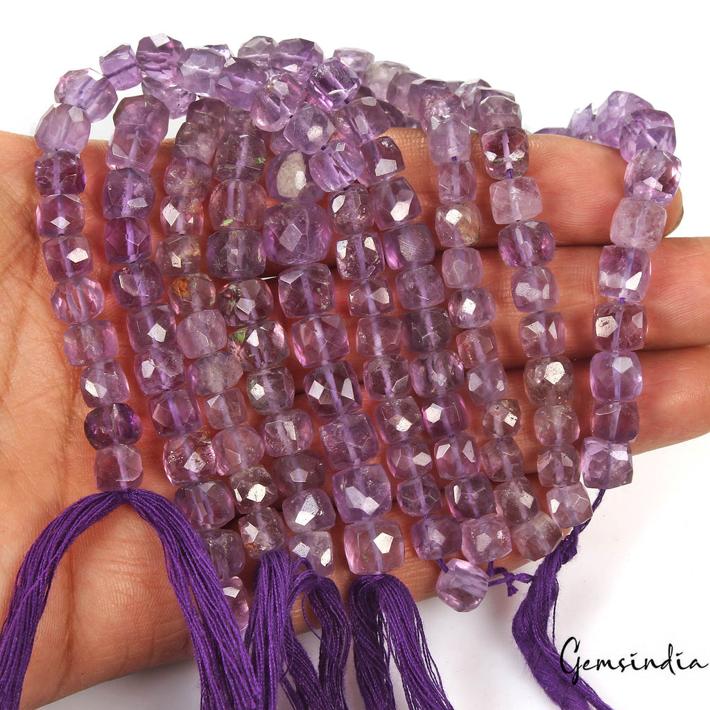 Amethyst Loose Gemstone, Untreated, Purple — 6mm to 8mm, 480 Ct, Madagascar