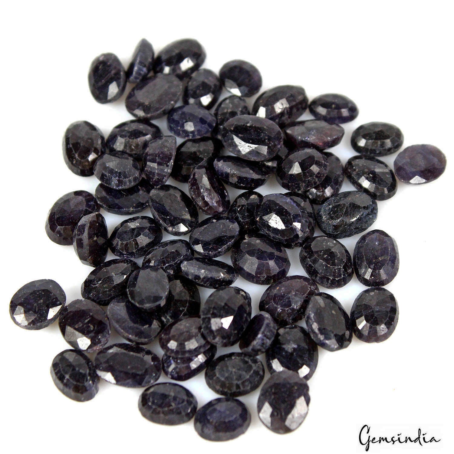 340 Ct/61 Pcs Natural African Blue Sapphire Oval Faceted Cut Gem Lot For Jewelry