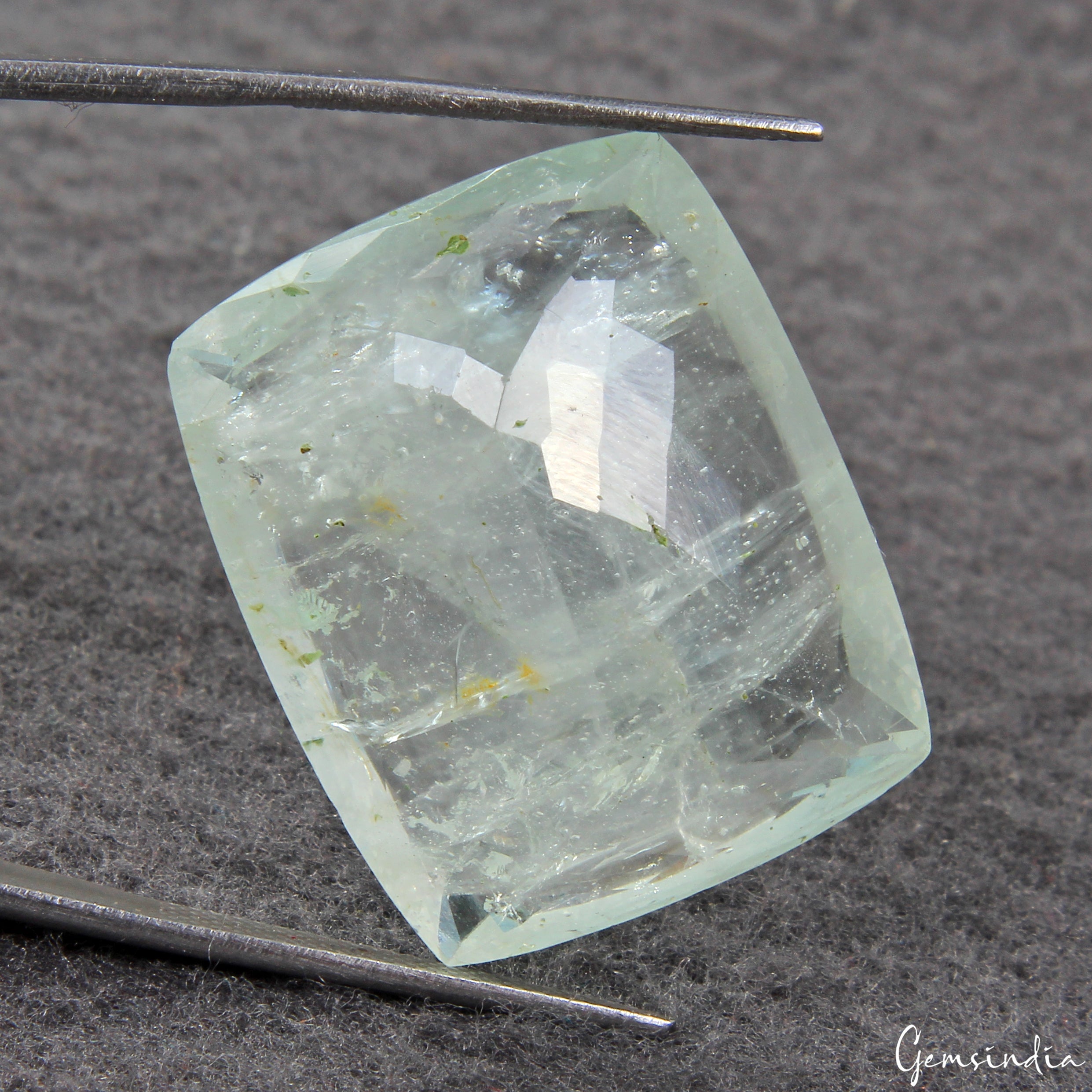 Certified 51.40 Ct Natural Blue Green Aquamarine Cushion Cut Loose Brazilian Gem