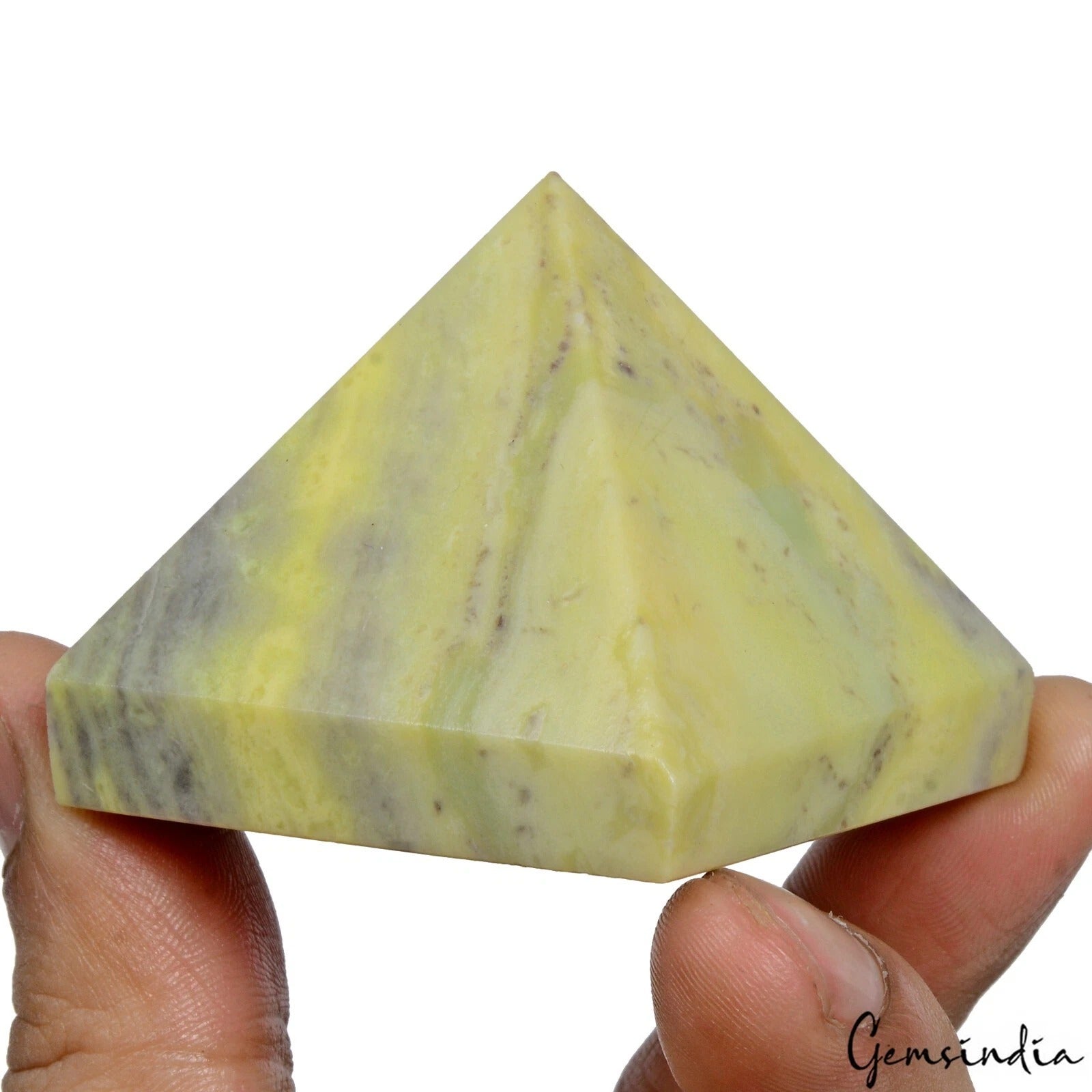 Natural Chrysoprase Pyramid Crystal Healing Mineral Gem for Home Decor -710 Ct
