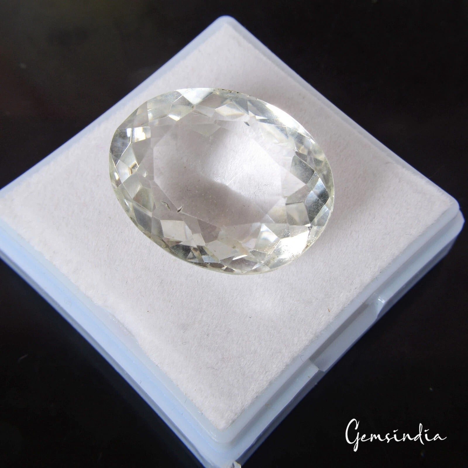 42.00 Ct Natural Untreated White Crystal Quartz Oval Cut Gems For Making Jewelry