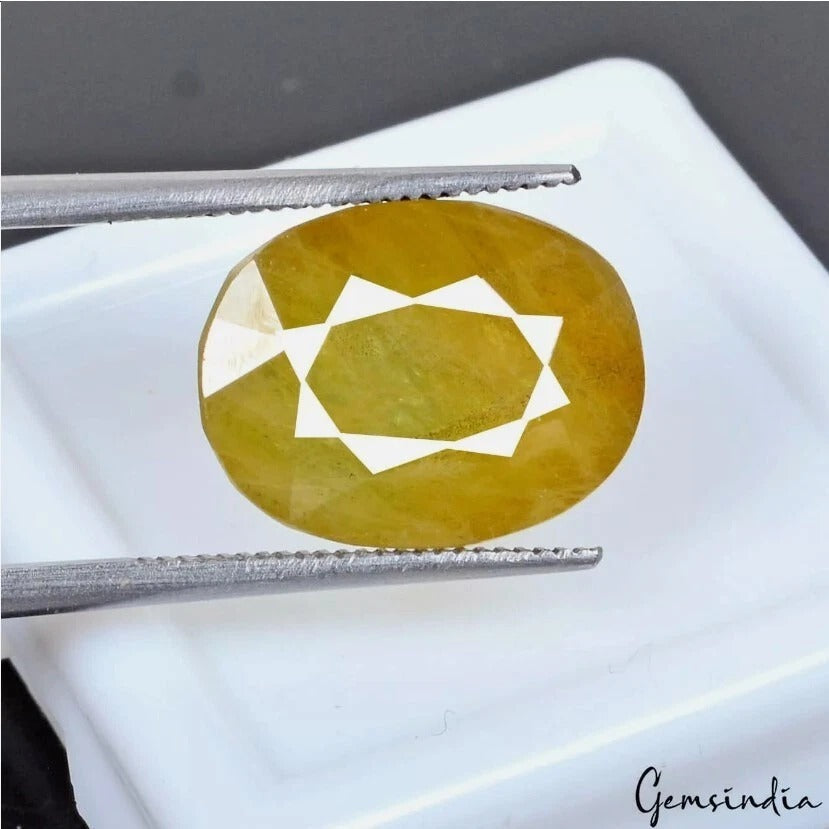 Yellow Sapphire Loose Gemstone, Untreated — 13x10x6mm, 10.10 Ct, Sri Lanka