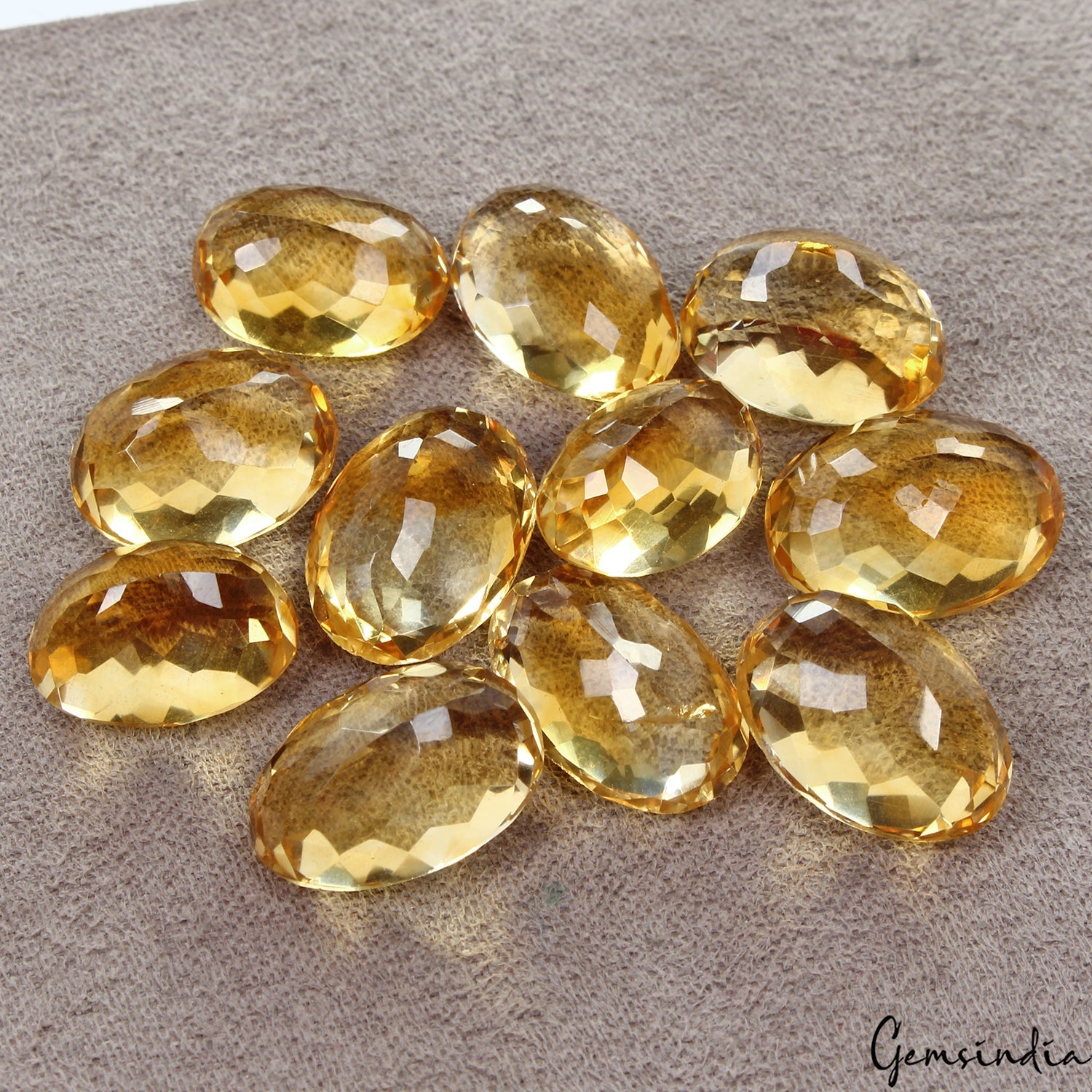 VVS 11 Pc Natural Citrine AAA Quality Oval Cut 12-14mm Loose Untreated Gemstones