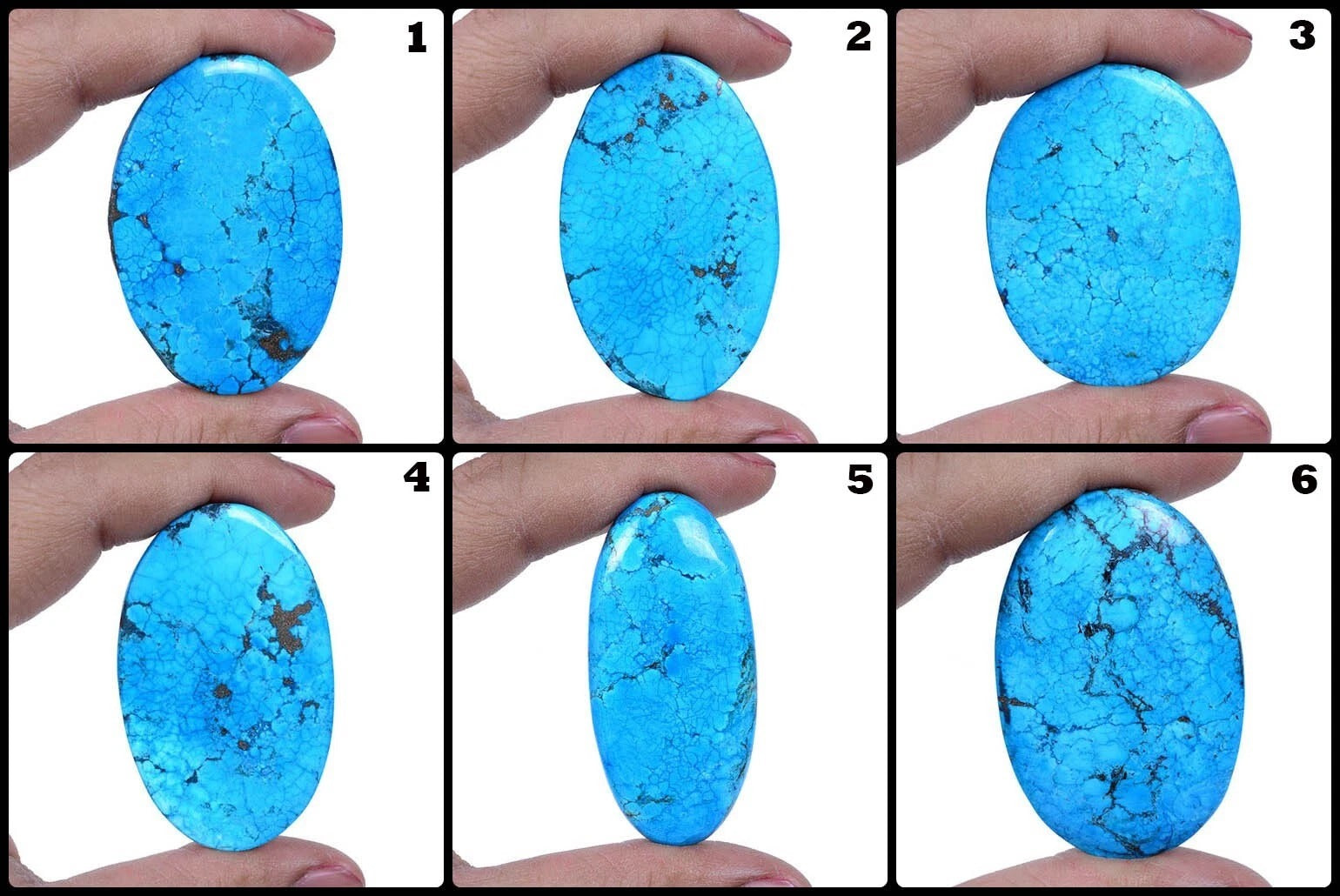 Turquoise Cabochon, Blue — 49mm to 60mm, 900 Ct, India