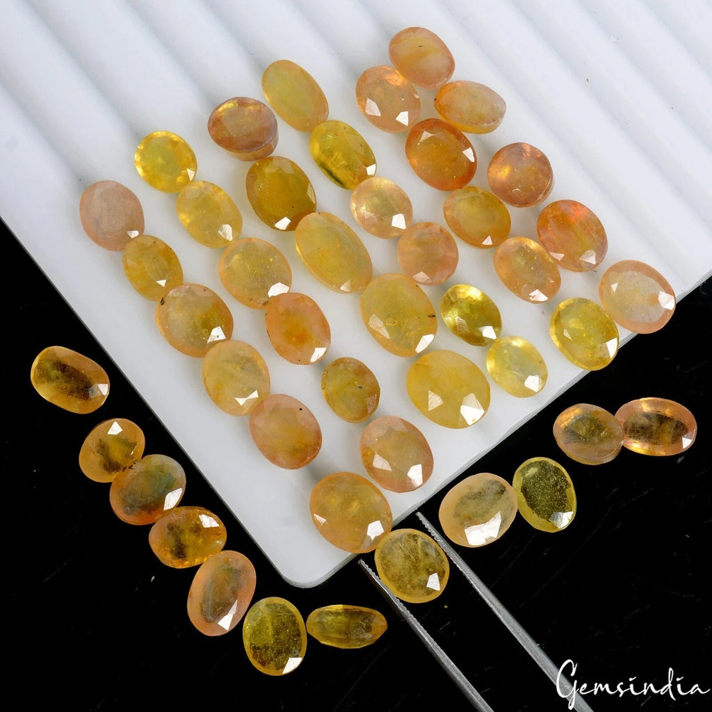 Natural Untreated 138.60 Ct Oval Cut Ceylon Sapphire 47 Pcs Gemstones Certified