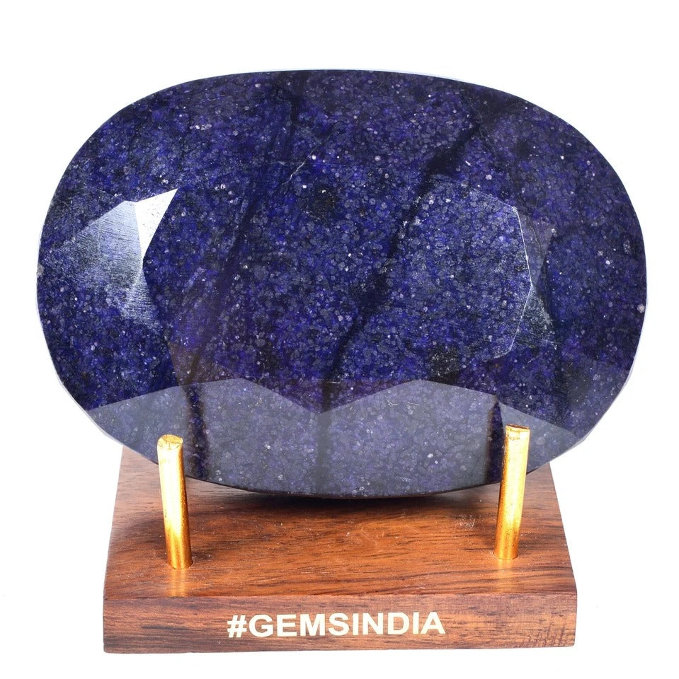 African Blue Sapphire Loose Gemstone, Color Enhanced — 103x73x36 mm, 2970 Ct, Africa