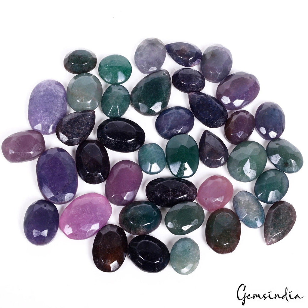 880 Cts/39 Pcs Natural Multi Color Onyx Mix Cut Drill Beads Loose Wholesale Gems