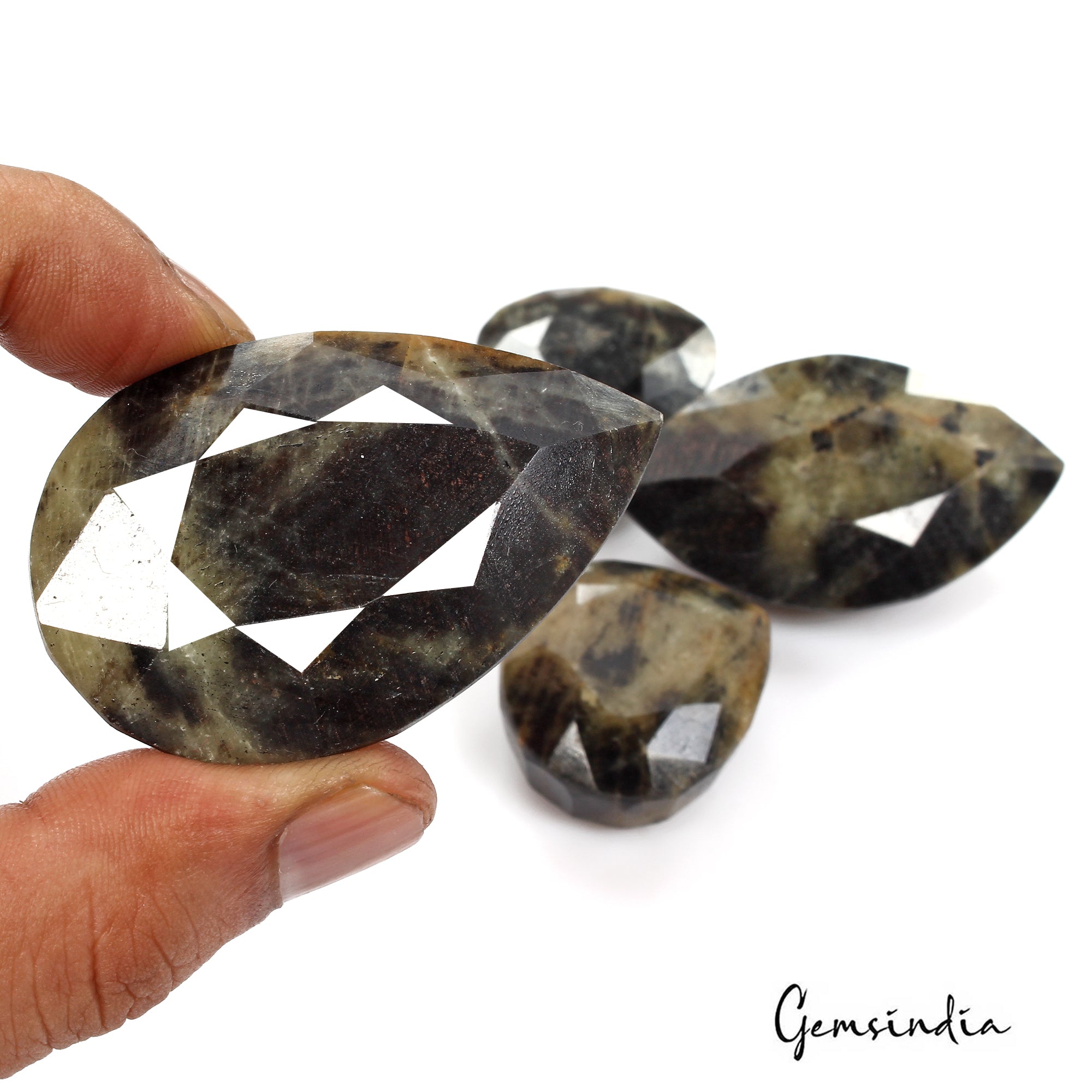 1330 Cts/4 Pcs Natural Untreated Black Sapphire Mix Faceted Loose Wholesale Gems