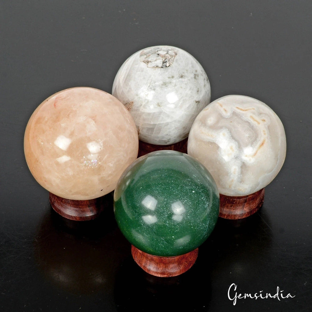 2050 Ct/4 Pcs Natural Untreated Multi Gems Healing Crystal Wholesale Gems Sphere