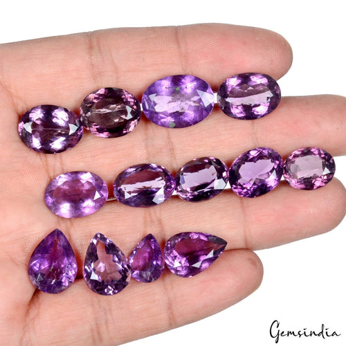 Amethyst Lot, Loose Gemstone, Purple — 18 Pieces, 09mm to 17mm, 128.30 Ct, Brazil