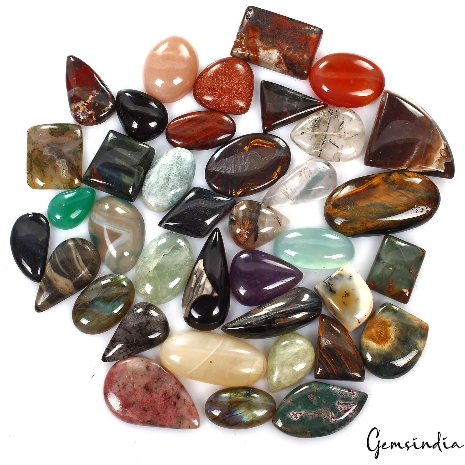 Labradorite Lot, Loose Gemstone, Untreated, Multi Color — 38 Pieces, 17mm to 38mm, 840 Ct