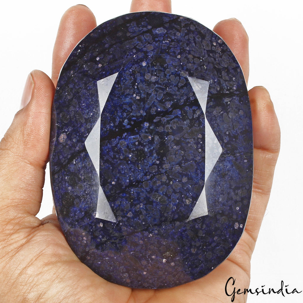 Huge 3860 Cts Natural African Blue Sapphire Oval Faceted Museum Size Loose Gem