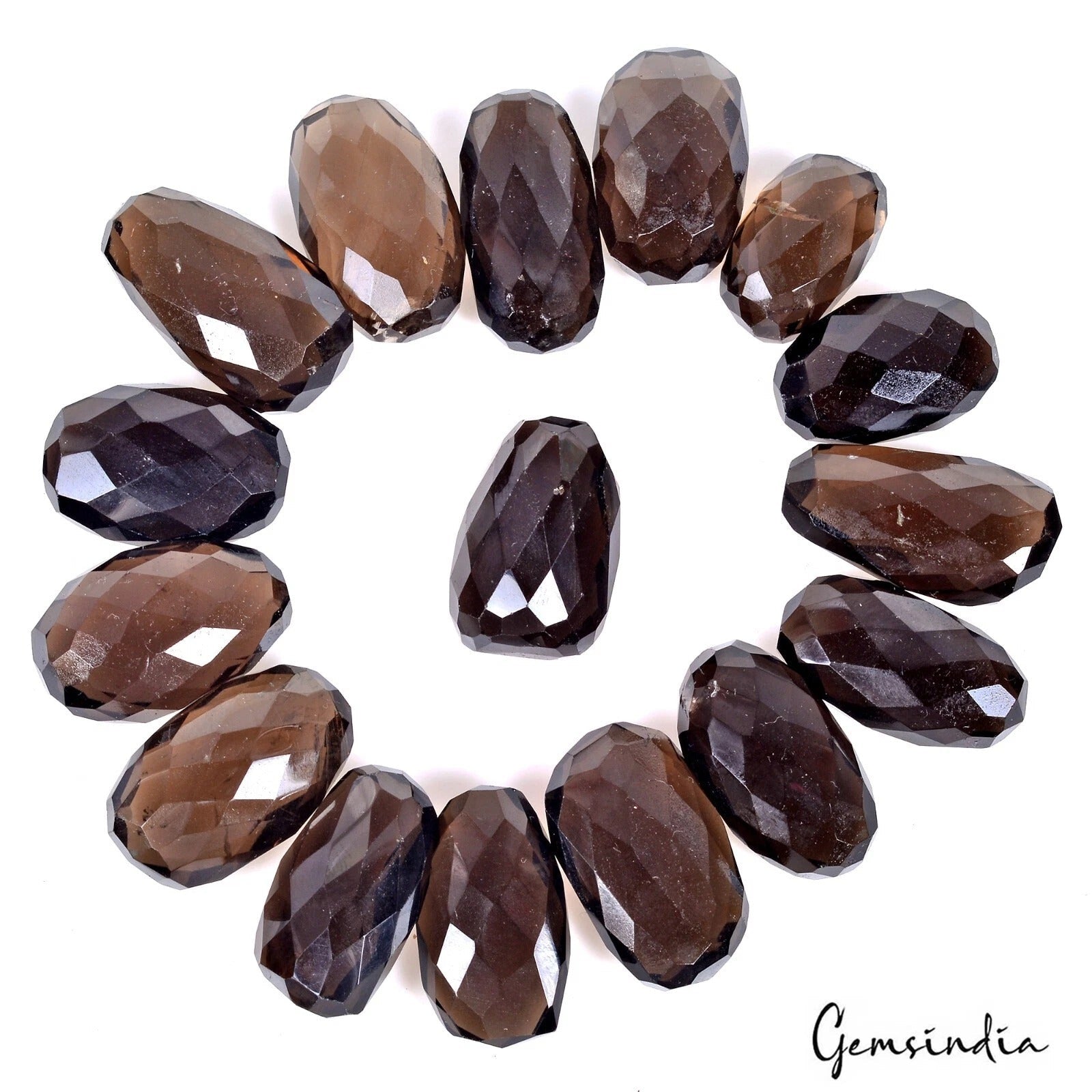 500 Ct Natural Brown Smoky Quartz Fancy Checker Cut Loose Unheated Gemstone~16Pc
