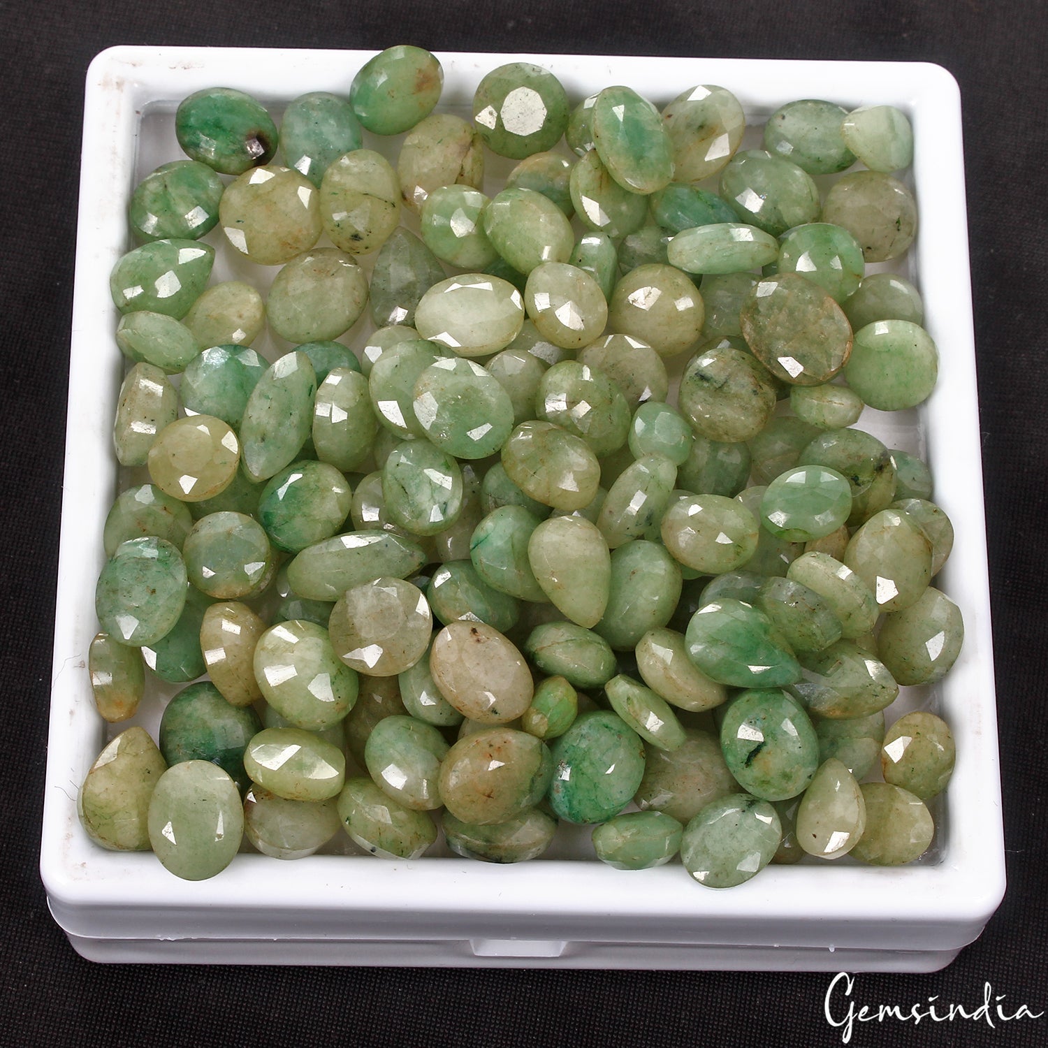 430 Ct/146 Pcs Natural Green Emerald Loose Mix Cut Loose 7-14mm Gems For Jewelry